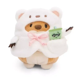 NICI 61146 Maskotka Pies Hiro z herbatą bąbelkową i kostiumem niedźwiedzia polarnego w pudełku prezentowym MyMochi