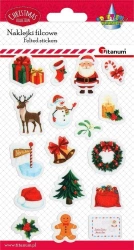 Naklejki świąteczne filcowe 17szt - Titanum