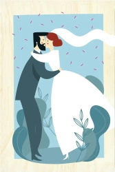 Drewniana kartka Ślubna- i że Cię nie opuszczę.. - Milin