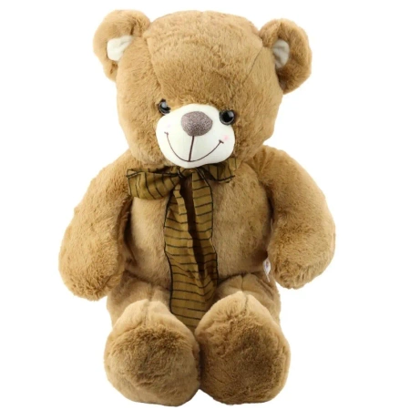 Miś pluszowy z brązową kokardą 60cm - Leantoys