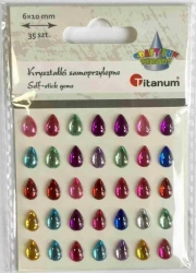 Kryształki samoprzylepne Łezki mix 35szt - Titanum