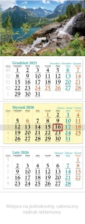 Kalendarz 2026 ścienny trójdzielny Tatry - Lucrum