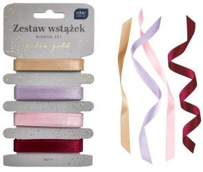 Zestaw wstążek 4x2m Satin Gold - INTERDRUK