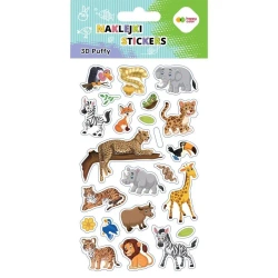 Naklejki 3D Puffy Wildlife 10x20cm HAPPY COLOR - GDD