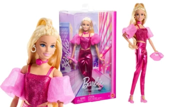 Barbie. JFP40 Deluxe Style. Lalka modowa 5, blondynka w metalicznym różowym gorsecie
