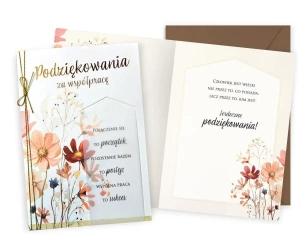 Karnet podziękowania za współpracę kwiatki - Kukartka