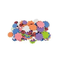 Naklejki z pianki kwiatki 88szt - Brewis
