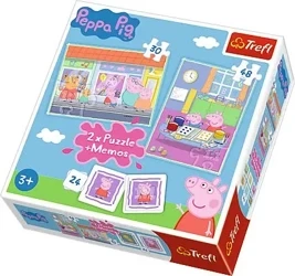 Puzzle 2w1 memos Dzień Peppy 90600 - Trefl PAP