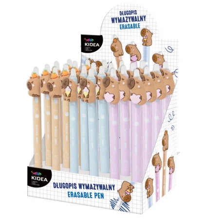 Długopis wymazyw z figurką Kapibara (24szt) KIDEA - DERFORM