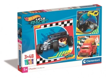 Puzzle 3x48 Super Kolor Hot Wheels - Clementoni