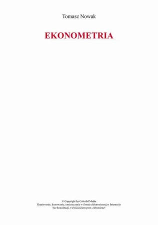 eBook Ekonometria - Tomasz Nowak