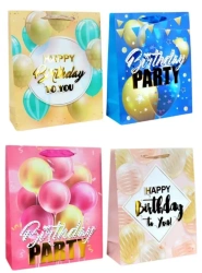 Torebka prezentowa S Birthday 3D brokat