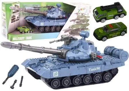 Czołg wojskowy DIY do rozkręcania niebieski dźwięk - Leantoys