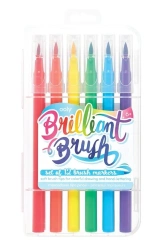 Flamastry pędzelkowe Brilliant Brush 12 kolorów - Kolorowe Baloniki