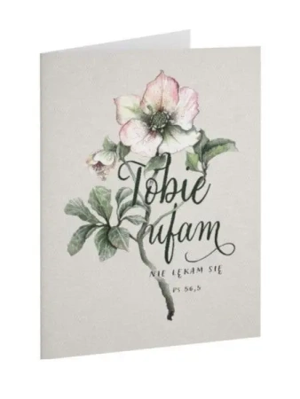 Kartka składana - Tobie ufam - Kwiat - Szaron