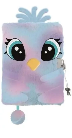 Pamiętnik z kłódką A5/96K 3D włochacz Pastel Bird - ST-MAJEWSKI