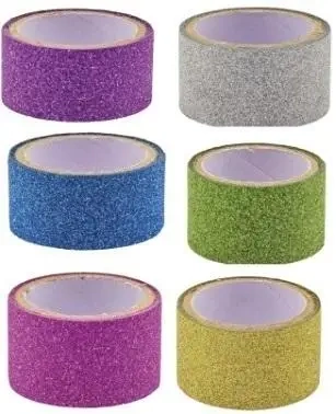 Taśma z brokatem 18mm 6szt MIX - Brewis