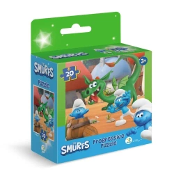 Puzzle 20 Smerfy Zabawa w chowanego ze smokiem - Dodo