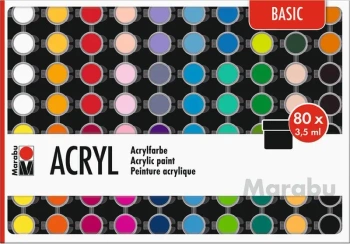 Farby akrylowe Basic 3,5ml 80szt - Marabu