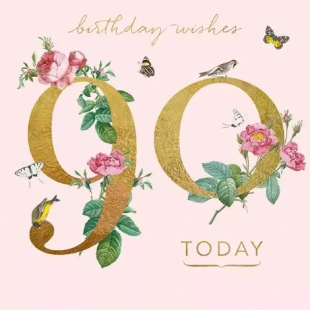 Karnet kwadrat z kopertą Urodziny 90 - Museums & Galleries