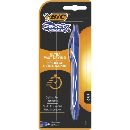 Długopis żelowy  Gel-ocity Quick Dry BIC niebieski blister 1szt