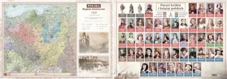 Mapa Polski A2 Laminowana Regiony Hist. ART-MAP - praca zbiorowa