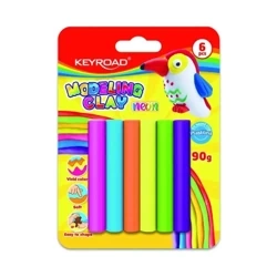 Plastelina neon 15g 6 kolorów - Keyroad
