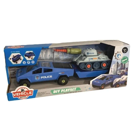 Samochód do montażu z przyczepą i czołgiem - Maksik