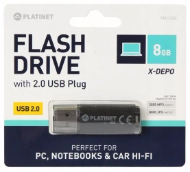 Pendrive 8gb Usb 2.0 X-depo Platinet czarny 40943