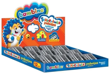 Temperówka podwójna metalowa (12szt) BAMBINO - ST-MAJEWSKI