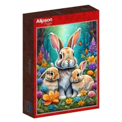 Puzzle 1000 Matczyna miłość - Króliki - Alipson