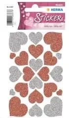 Naklejka Magic serca srebrne i czerwone - Herma