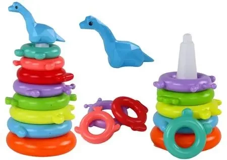 Piramidka dino 8 kółek - Leantoys