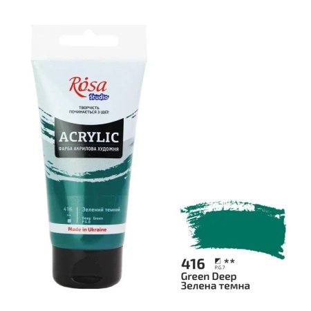 Farba akrylowa deep green 416 75ml - Rosa