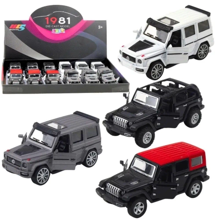 Suv terenowy metalowy napęd pull-back MIX - Leantoys