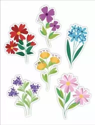 Dekoracje okienne dwustronne - Kwiaty 02 6szt - LearnHow