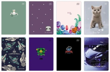 Zeszyt A5/32K kolorowa kratka UV MIX (10szt) - INTERDRUK