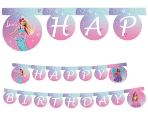Banner Happy Birthday Barbie Fantasy Mattel 200cm - Godan
