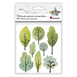 Naklejki papierowe 3D drzewa 8szt - Titanum