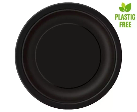 Talerzyki papierowe czarne 23cm 8szt - Godan