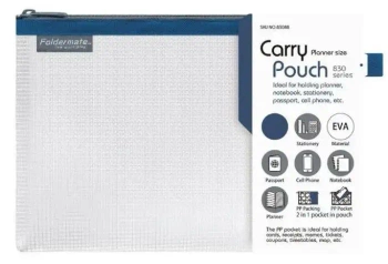Torebka na zamek 24x17cm Mesh Eva niebieska - Foldermate