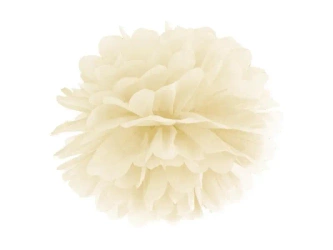Pompon bibułowy kremowy 25cm - PartyDeco