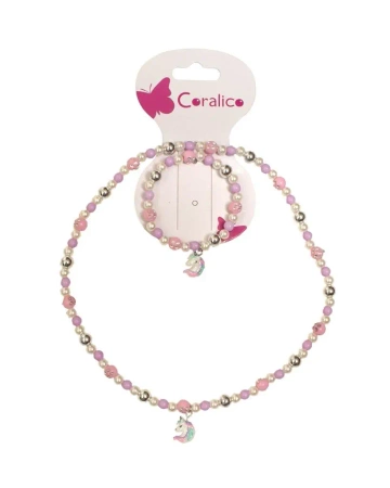 Zestaw naszyjnik i bransoletka Jednorożec - Coralico