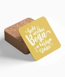 Podstawka korkowa - Będę wielbić Boga - Szaron