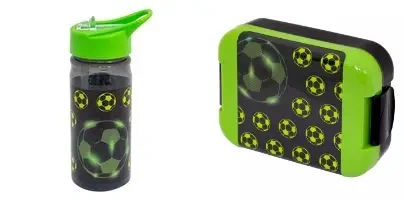 AQUA PURE FOOTBALL NEO bidon 400 ml z rurką + śniadaniówka dla chłopca