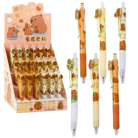 Długopis żelowy kapibra (54szt) - Leantoys