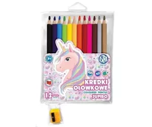 Kredki ołówkowe Jednorożec 12 kolorów + temperówka - ASTRA papiernicze
