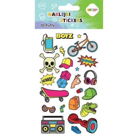 Naklejki 3D Puffy Text 10x20cm HAPPY COLOR - GDD
