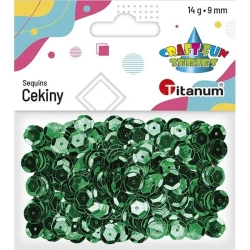Cekiny okrągłe 9mm metaliczne zielone 14g - Titanum