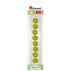 Magnesy do tablic emotikony żółte - Titanum